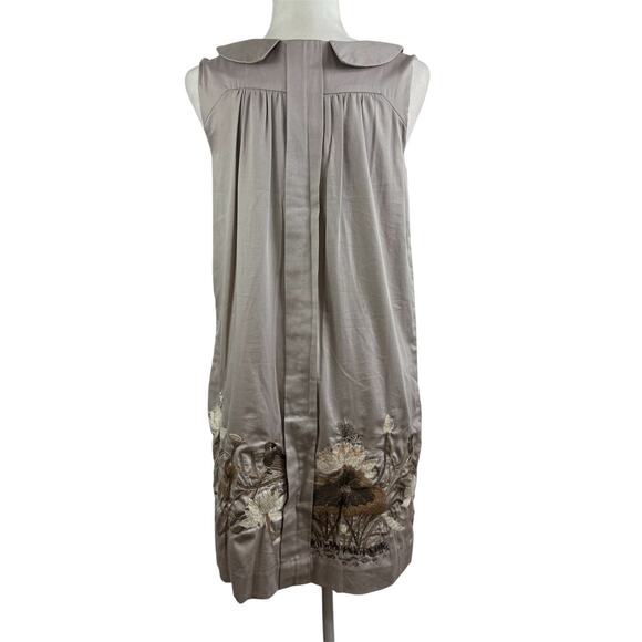 Anthropologie Embroidered Whimsical Finch & Thistle Bird Dress Size 2 Nature - Picture 9 of 16